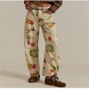 NWT Free People Garden Vegetable Barrel Jeans